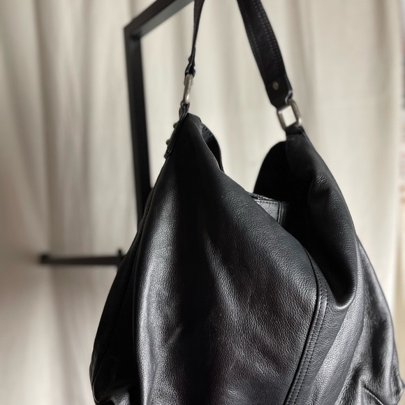 Kooba Black Leather Tote with Silver Accent - Picture 1 of 5
